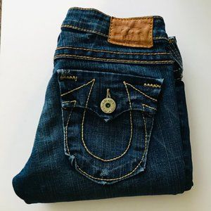 True Religion Vintage Flare Jeans Raw Edge Style 601637 Size 28